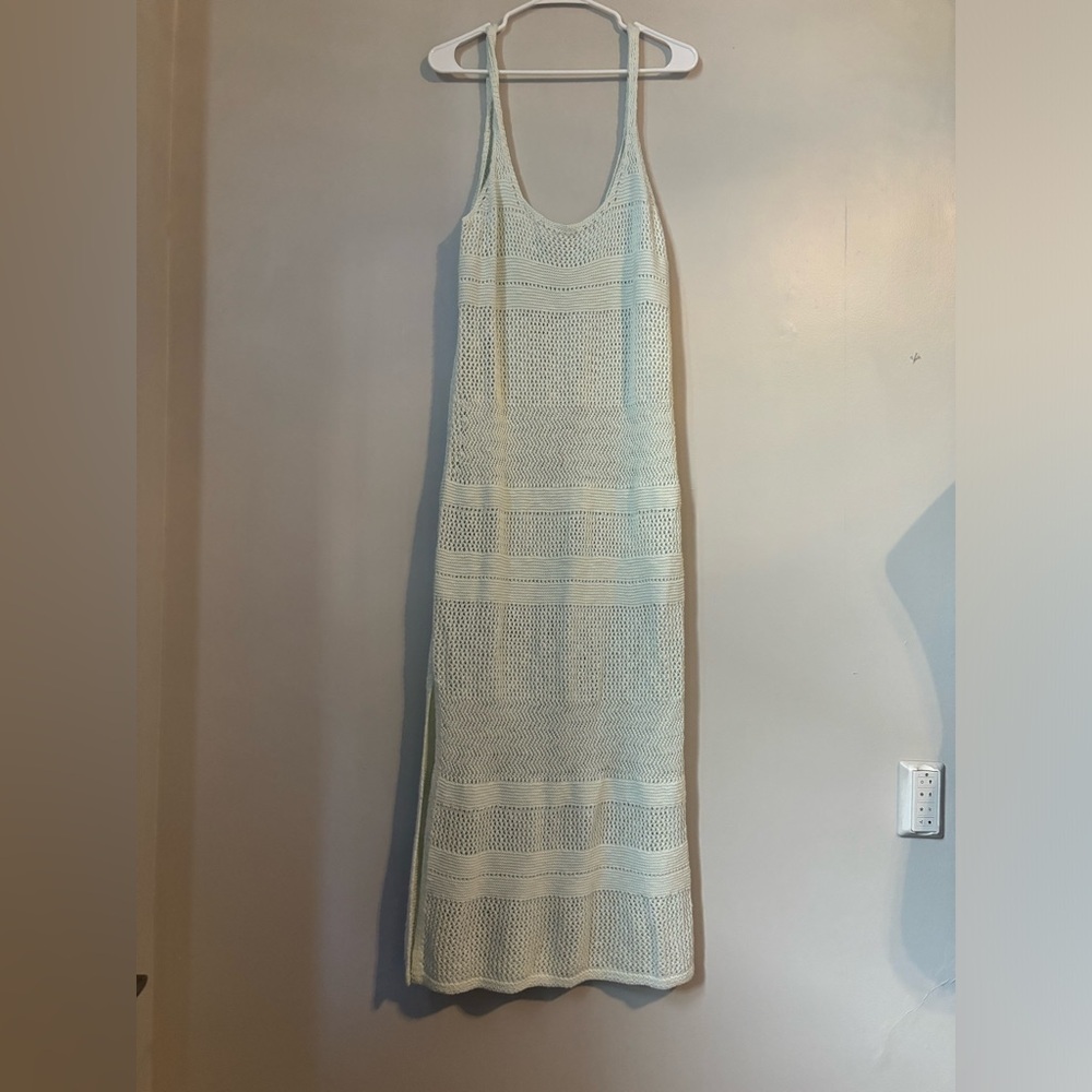Abercrombie & Fitch Light Mint Crochet Midi Dress
